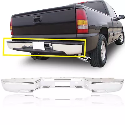 Rear Step Bumper For 99-07 Chevy Silverado GMC Sierra 1500 LS LT SS WT SL Chrome • $160.49