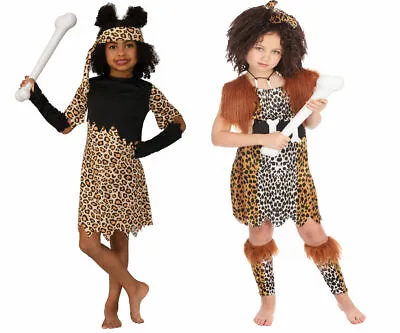 £19.49 • Buy Cave Girl Kids Costume Childs Stone Age Caveman Book Day Girls Fancy Dress