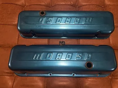 NOS MOROSO 68011 Big Block Chevy Blue Anodized Valve Covers Vintage • $275