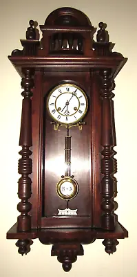 Antique German Mauthe Vienna Regulator Wall Clock 8-Day Time/Strike Key-wind • $325