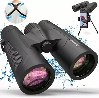 $16.29 • Buy 10x42 Professional Waterproof Binoculars With BAK4 Roof Prism Harness Strap US