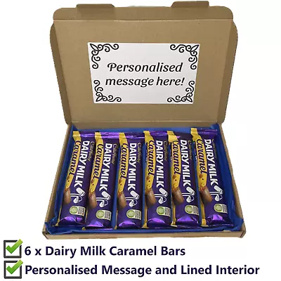 Cadburys Dairy Milk Caramel Chocolate Gift Hamper Sweet Box Personalised Message • £10.99