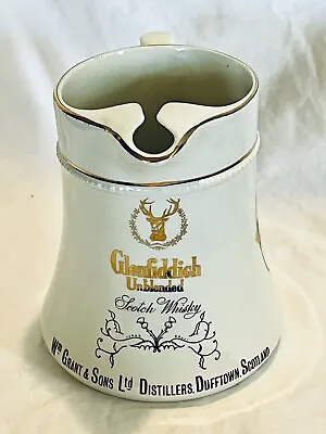 Vintage Glenfiddich Pure Malt Scotch Whisky Ceramic Water Pitcher Grant & Sons • $19.95