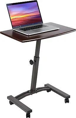 Mobile Laptop Desk Cart Height-Adjustable From 20.5  To 33  Slim Walnut • $67.09