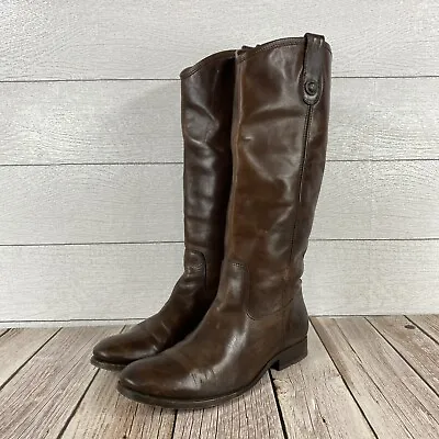 Vintage Frye Women’s Melissa Tall Brown Pull On Riding Boots Sz 9 B 77167 • $100