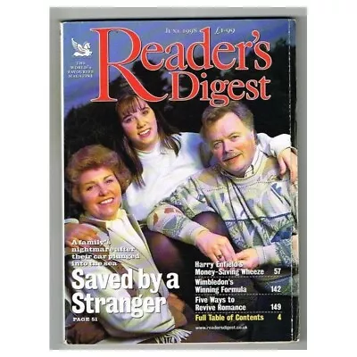 Reader's Digest Magazine June 1998 Mbox2634 Saved By A Stranger • $4.91