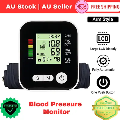 Digital Blood Pressure Monitor Automatic Upper Arm BP Machine Heart Rate Monitor • $20.99