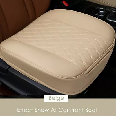 Car Front Seat Cover Full Surround Breathable Pu Leather Pad Chair Cushion Beige • $26.99