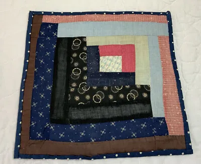 Vintage Antique Patchwork Quilt Table Topper Log Cabin Early Calico Prints • $9.45