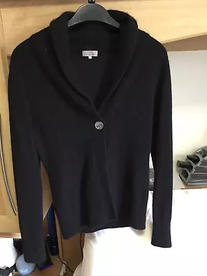 John Lewis Womens 100% Cashmere Black Cardigan Size UK 12 (see Description) • £18