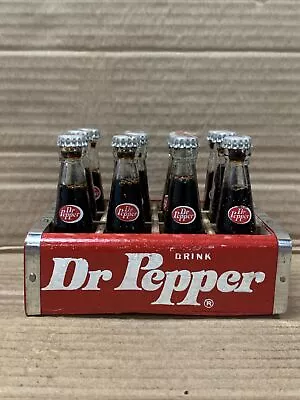 Vintage Dr Pepper 12 Miniature Soda Bottles With Wooden Crate.  Argentina 👀 • $49.99