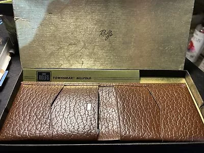 Rolfs Townsman Billfold Mens Wallet Brown Leather Made In USA 1960s NOS Vintage • $50