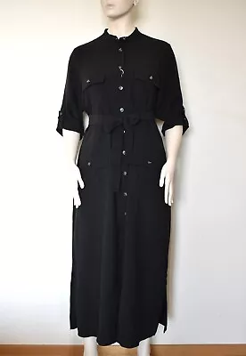 MARINA RINALDI  Viscose Blend Dress In Black Size MR 25 16W US 46 DE 54 IT • $109