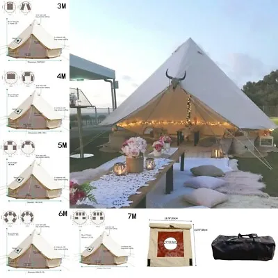 Bell Tent 3m 4m 5m 6m 7m Waterproof Cotton Canvas Luxury Large Family Yurts Tent • $1300