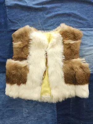 Vintage Fur Vest Sleeveless Open Cropped Boxy Real Fur VTG Women's XXS • $18.29