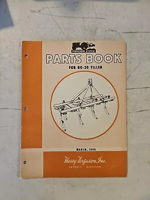 Vintage 1949 Massey Ferguson Parts Book For BO-20 Tiller • $11.95