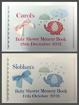 Personalised  Baby Shower Memory  Book / Scrapbook Memory Album Cute Elephant • £8.95