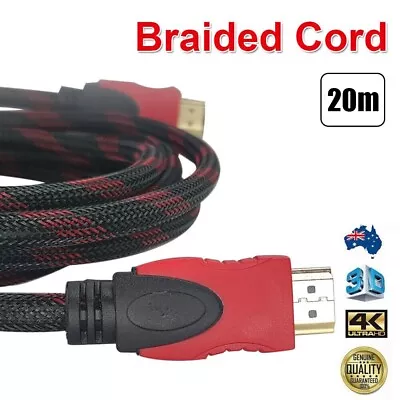 20m Premium Gold Plated HDMI To HDMI Cable Ultra HD 4K Premium High Speed AU • $25.91