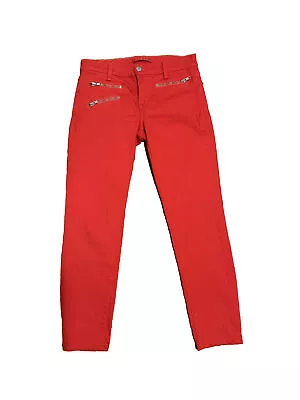 Anthropologie J BRAND Skinny Jeans Red Triple Zip Zoey Lipstick $209 Size 26 • $45