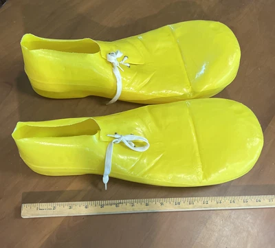 $19.99 • Buy Clown Shoes Yellow Adult Size Blow Mold Vintage Halloween Circus Costume