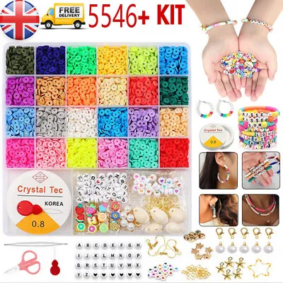 £10.59 • Buy 5546 Piece Clay Beads Jewellery Making Kit, Polymer Clay Bead Set Jewellery Kit 
