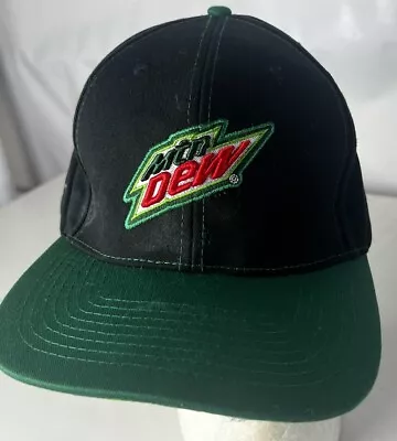 Mountain Dew Hat Cap Snapback Logo Spellout Under BRIM • $10.49