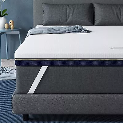 BedStory3 Inch Gel-Infused Pad Memory Foam Mattress Topper Removable Cover • $179.99