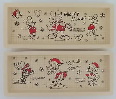 Disney Sketchbook Mickey Minnie Serving Tray Set Christmas Rectangular Plastic  • $27.99