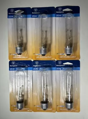 (LOT OF 6) T10 Tubular Specialty Light Bulb Medium(E26) Base 25W 120V(BRAND NEW) • $15.99