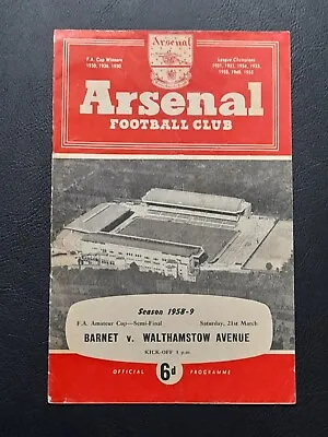 1959 Amateur Cup Semi Final Barnet V Walthamstow Avenue @ Arsenal • £4.99