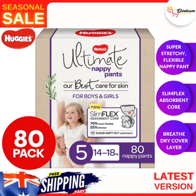$72.27 • Buy Huggies Ultimate Size 5 14-18kg Nappy Pants 80pk