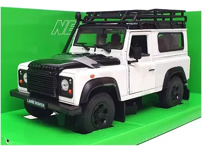 Welly NEX 1/24 Scale 22498SP-W - Land Rover Defender - White/Black • £34.99