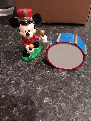 Disney Mickey Mouse Drum Major Salt & Pepper Shakers Pair Marching Band Set VTG • $20