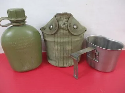 Vietnam US Army M1967 Plastic Canteen & Cup W/M1956 Canvas Cover  1965 & 1966 #2 • $59.99
