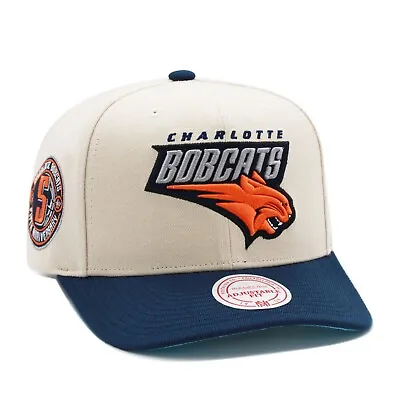 Mitchell & Ness Charlotte Bobcats NBA Vintage Snapback Hat Cap - Off White/Navy • $38.90