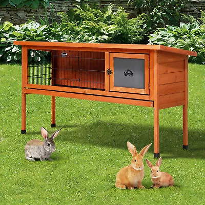 Alopet Large Rabbit Hutch Wooden Cage Enclosure Chicken Coop 122cm House Outdoor • $139.90