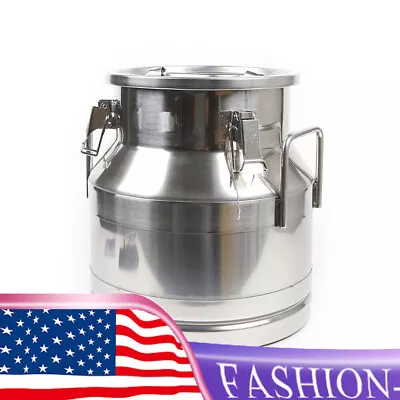 20 L Milk Can Stainless Steel Milk Storage Transport Bucket Silicone Seal NEW • $81.78