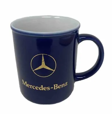 Mercedes Benz Cobalt Blue & Gold Coffee Tea Mug Cup Ceramic • $12.95