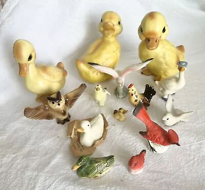 14 Vintage Miniature Bird Figurines Ducks Chicken Owl • $14.95