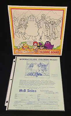 Vintage McDonalds McDonaldland Coloring Board Happy Meal M-B Sales • $19.95