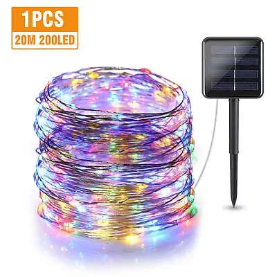 100-200 LED Solar Christmas String Lights Fairy Garden Outdoor Party Lamp • $9.39