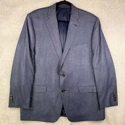 Lauren Ralph Lauren Mens 44 Blazer Blue Plaid Two Button Lined Silk Wool Blend • $18.96