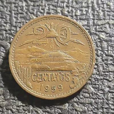 1959 Mexico 🇲🇽 20 Centavos - Key Date Rare  FREE SHIPPING  • $7.50