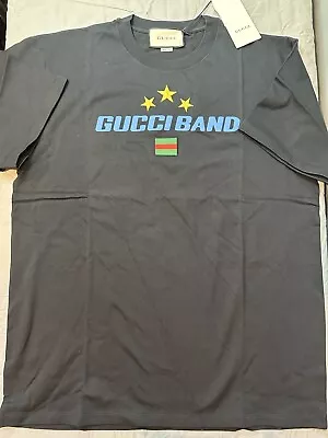 Authentic Gucci Men's Gucci Band Black Oversized Cotton Jersey T-Shirt Size M • $250