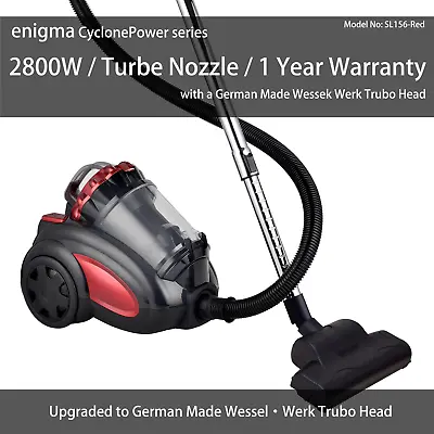 New Turbo Nozzle Head 2800W Bagless True Cyclonic HEPA Vacuum Cleaner Free Post • $169.99