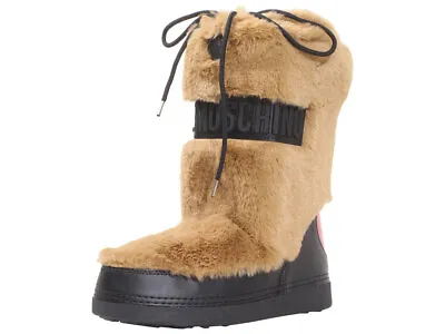 Love Moschino Women's Winter Snow Boots Faux Fur Hazelnut Sz. 5/6 (35/36) • $180