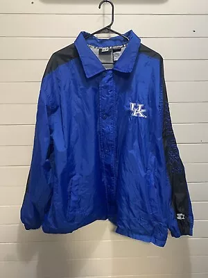 Vintage STARTER Windbreaker Zippered/Snapped Color Block Jacket Blue Kentucky UK • $21.95
