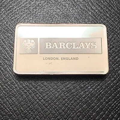 Barclays Bank London Vintage Sterling Silver .925 Bar Franklin Mint 1970s • $69.99