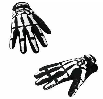 Biker Skeleton Bone Gloves Racing Cycling Motorcycle Mechanics Goth Full Finger • $9.88