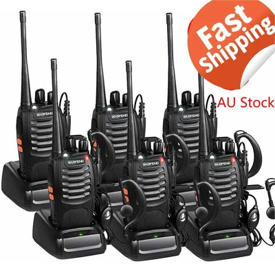 $45.99 • Buy 6X Walkie Talkie BF-888S Handheld Two-Way Radio UHF 400-470MHz 5W Rechargeable